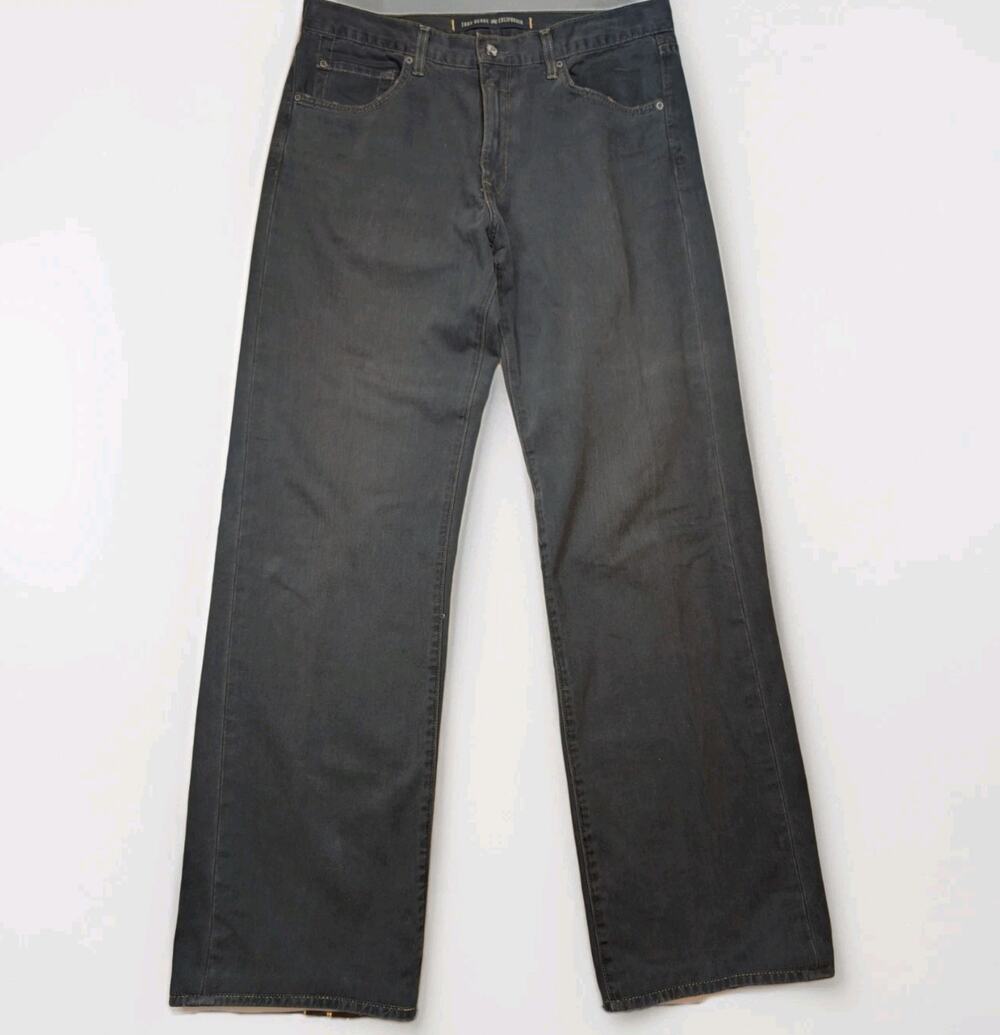 Agave The Waterman Relaxed Straight Jeans Mens 35 USA Made Chocolate Olive Wash